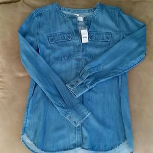 LOFT Chambray Blouse NWT