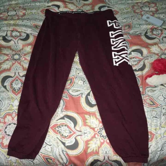 Pink maroon sweatpants