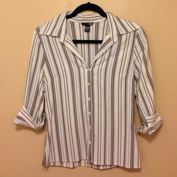 H&M Striped Button Down Shirt, Size 6