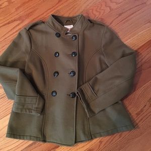 Utility Sweatshirt Jacket Olive Green