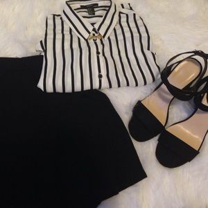 🎃Striped button down top