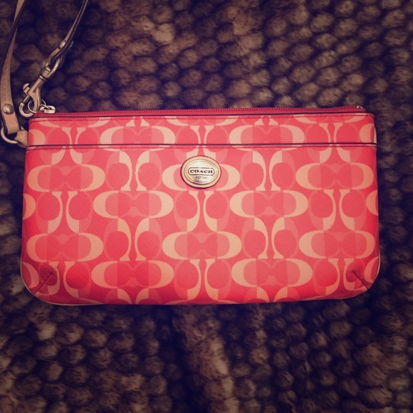 Pink Coach wristlet