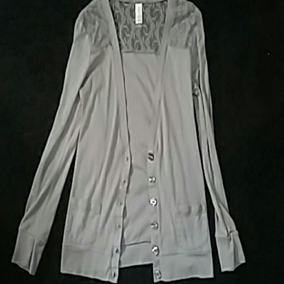 Gray lace cardigan