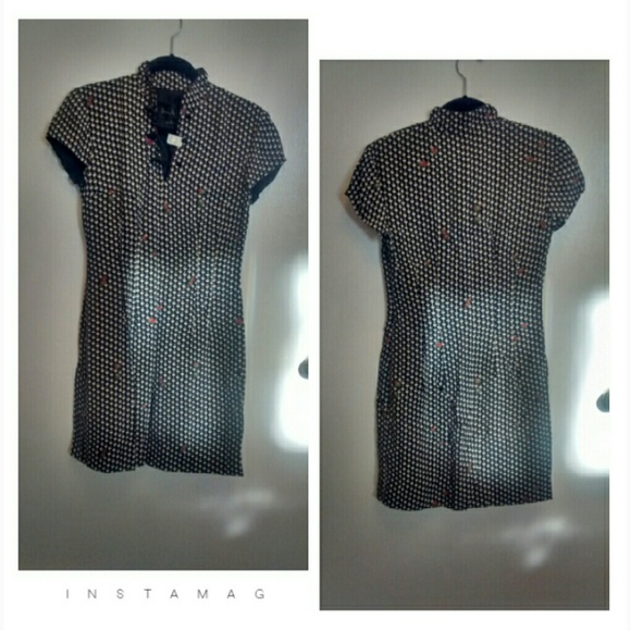 Nicole Miller Asian Style Short Sleeve Mini Dress