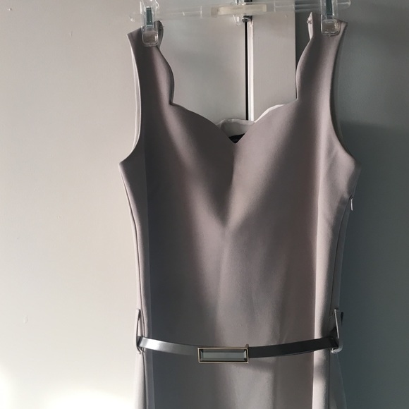 Desk to Dinner Grey Dress - belt not included