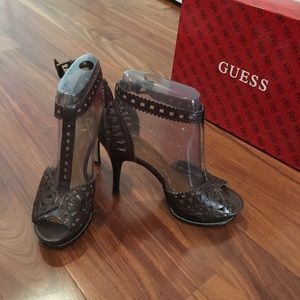 Brown high heel sandals