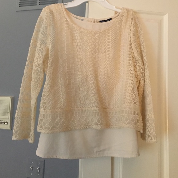 Cream lace American eagle top