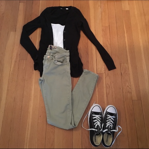 Olive green skinny jeans