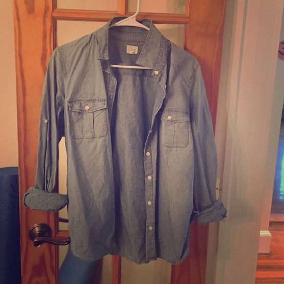 Jcrew Button Up Chambray Blouse Size M