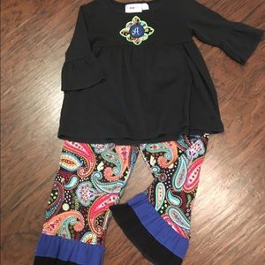 Lolly Wolly Doodle girls Boutique two piece set.