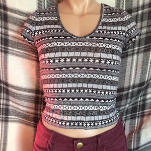 Aztec print crop top