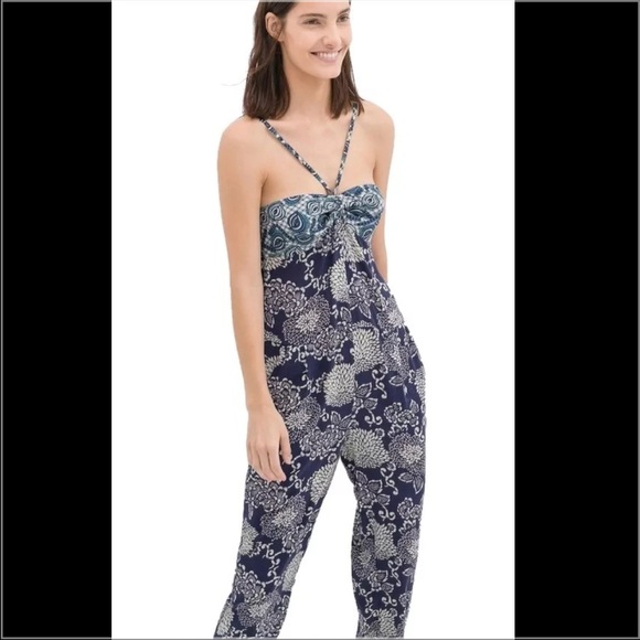Zara Halter Back Floral Romper Jumpsuit