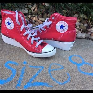 Wedge Red Converse ~ Women's Size 8 Chuck Taylors