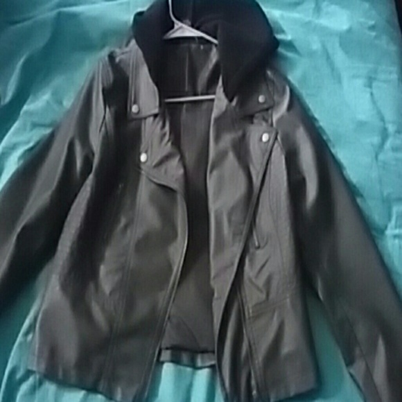 Dark green leather jacket!