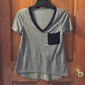 Black and Gray V-neck