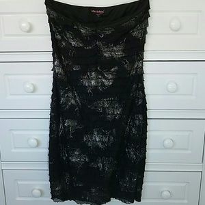 Betsey black and silver ruffled dress