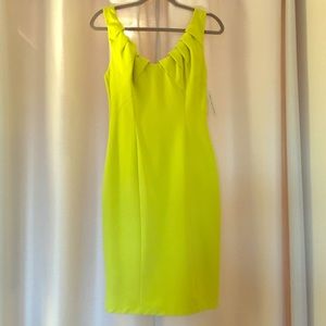 Lime green fitted cocktail dress