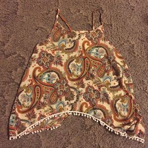 High-Lo paisley top