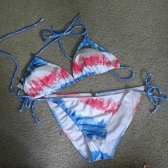 Red white and blue bikini