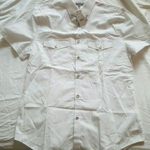 Express Men's Short Sleeve Button Down White NWT