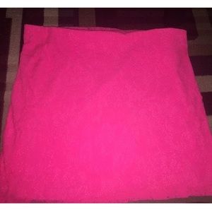 Bright pink thigh length skirt
