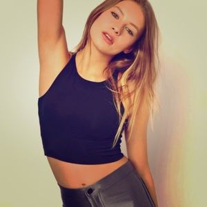 American Apparel black crop top.