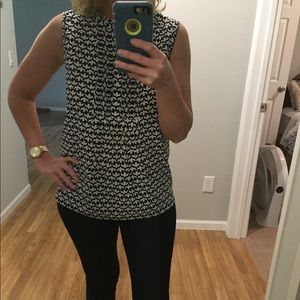 Navy & white J Crew blouse