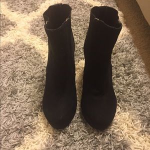 Stylish black platform boots