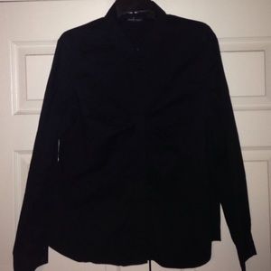 Black long sleeve gathered breast area