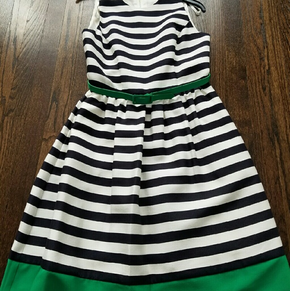 SOLD SOLD Eliza J Belted Stripe Fit & Flare Dress - Picture 2 of 4