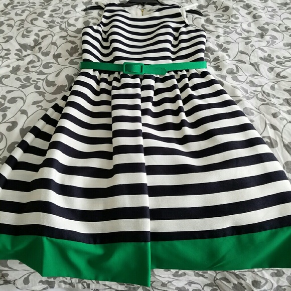 SOLD SOLD Eliza J Belted Stripe Fit & Flare Dress - Picture 4 of 4