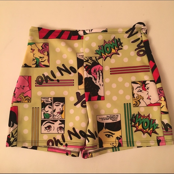 Pop art inspired hot pants.