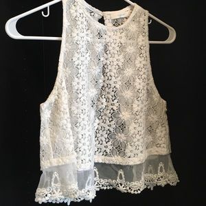 Open back lacey crop top