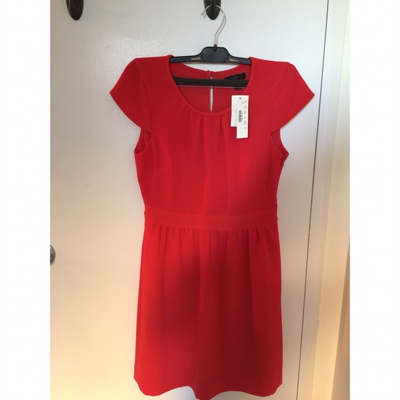 J. Crew Red Crepe Cap Sleeve Dress 4 Petite