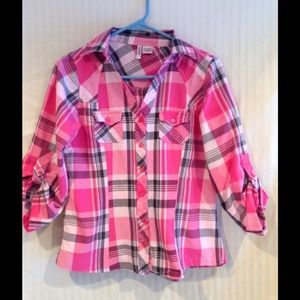 Plaid Pink and Grey shirt
