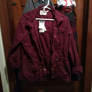 Burgundy Hooded Jacket