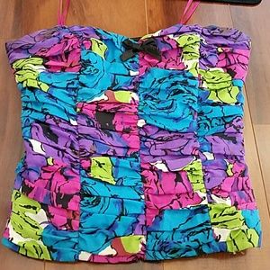 Betsey johnson colorful corset tube top