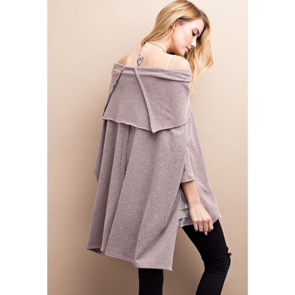 🆕ENSLEY oversized poncho style top - MUSTARD - Picture 4 of 4