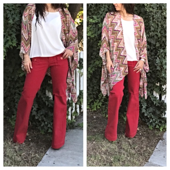 ✨LAST ONE ✨Red wide leg jeans ONE HOUR SALE - Picture 3 of 4