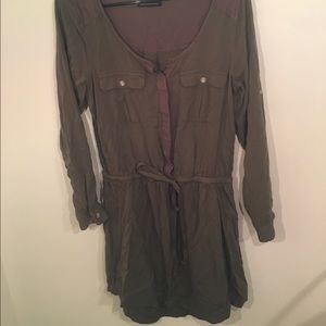 Army Green Button Up Dress
