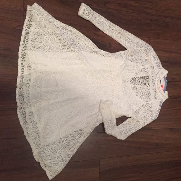 White lace fit and flare dress