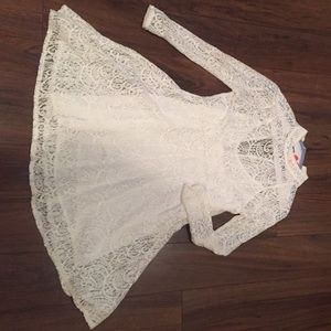 White lace fit and flare dress