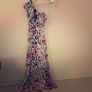 Multi Print Long Maxi Dress