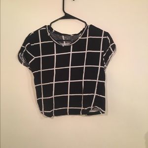 Grid Print Crop Top