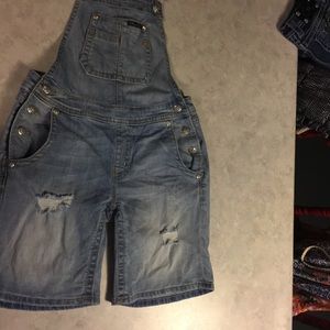 Miss me jean short overalls