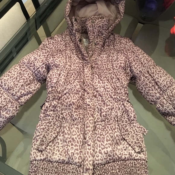 Girls winter coat leopard print size small