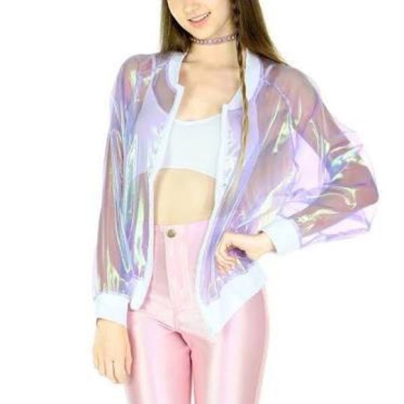 Holographic Bomber Jacket 💖brand new💘 - Picture 1 of 4
