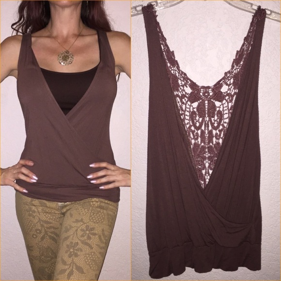 Lace back tank
