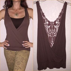 Lace back tank
