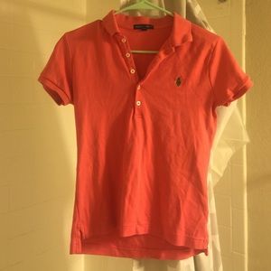 Ralph Lauren pink polo with green horse